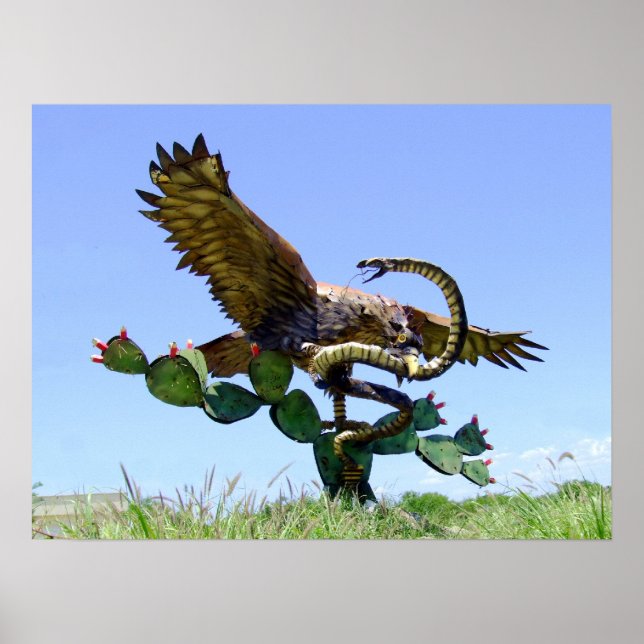 Statue of Mexican coat of arms Poster (Front)