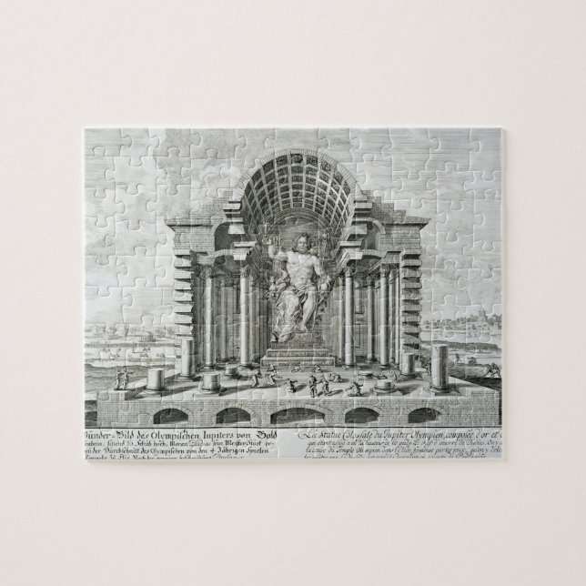 Statue of Olympian Zeus, made by Phidias in gold a Jigsaw Puzzle (Horizontal)
