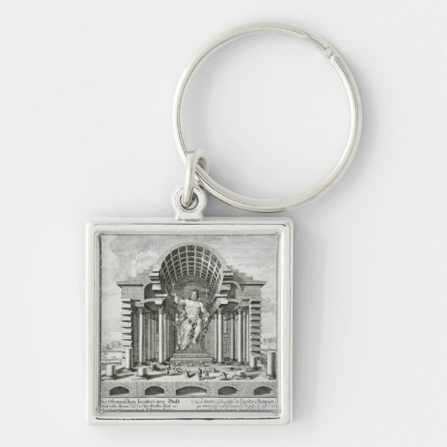 Statue of Olympian Zeus, made by Phidias in gold a Keychain (Front)