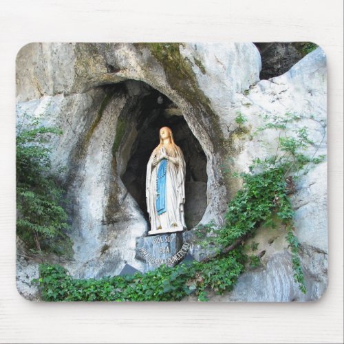 Statue of Our Lady of Lourdes Lourdes France Mouse Pad