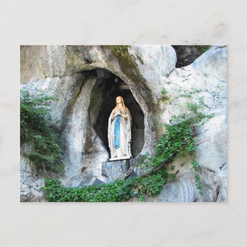 Statue of Our Lady of Lourdes Lourdes France Postcard