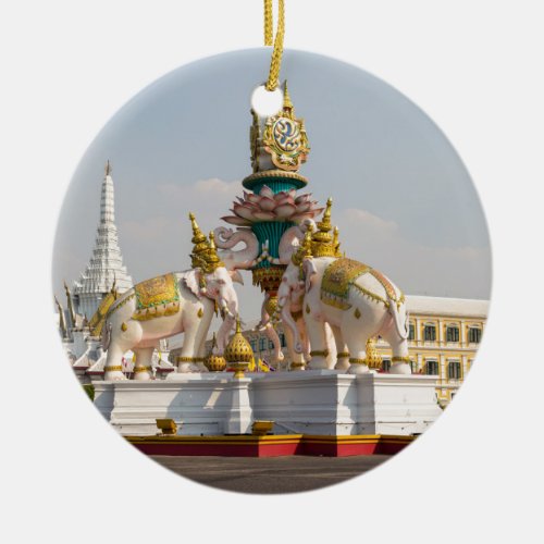 Statue of pink elephants Bangkok Thailand Ceramic Ornament