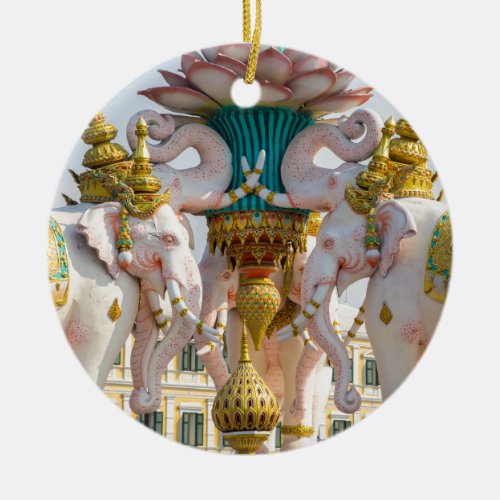 Statue of pink elephants Bangkok Thailand Ceramic Ornament