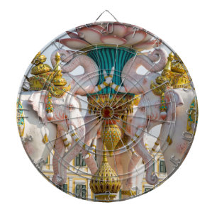 Statue of pink elephants Bangkok Thailand Dartboard