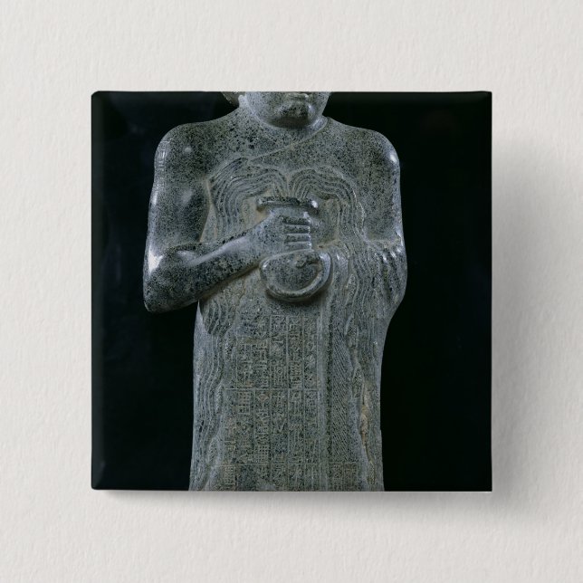 Statue of Prince Gudea, c.2150 BC Button (Front)
