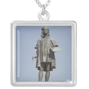 Statue of Raphael Sanzio of Urbino, 1897 Silver Plated Necklace