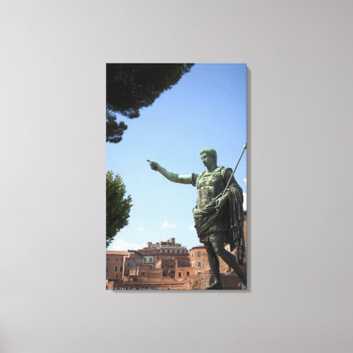 Statue of Roman emperor near the Roman Forum Canvas Print