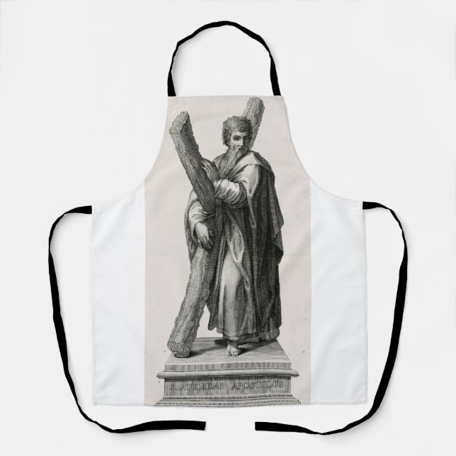 Statue of Saint Andrew Apostle with cross Apron (Front)