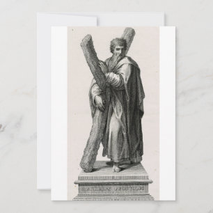 Statue of Saint Andrew Apostle with cross Invitation