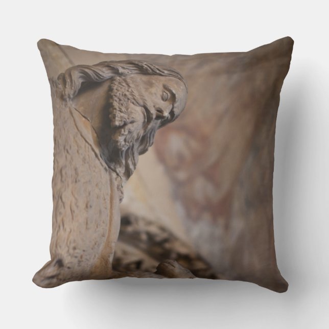Statue of Saint John the Baptist Throw Pillow (Front)
