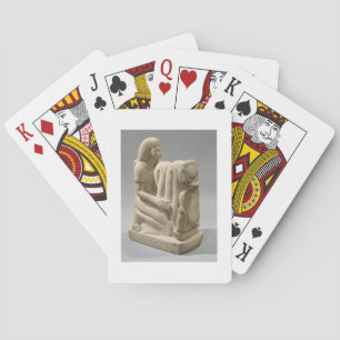 Statue of Setau presenting the cobra goddess Nekhb Poker Cards