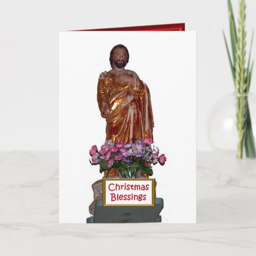 Statue of St Joseph Holiday Card