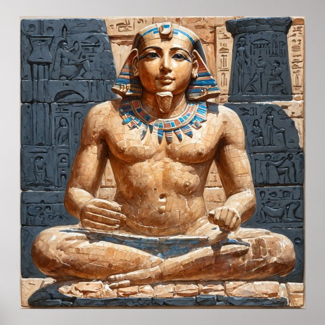 Statue of the Ancient Egyptian Scribe Poster (Front)