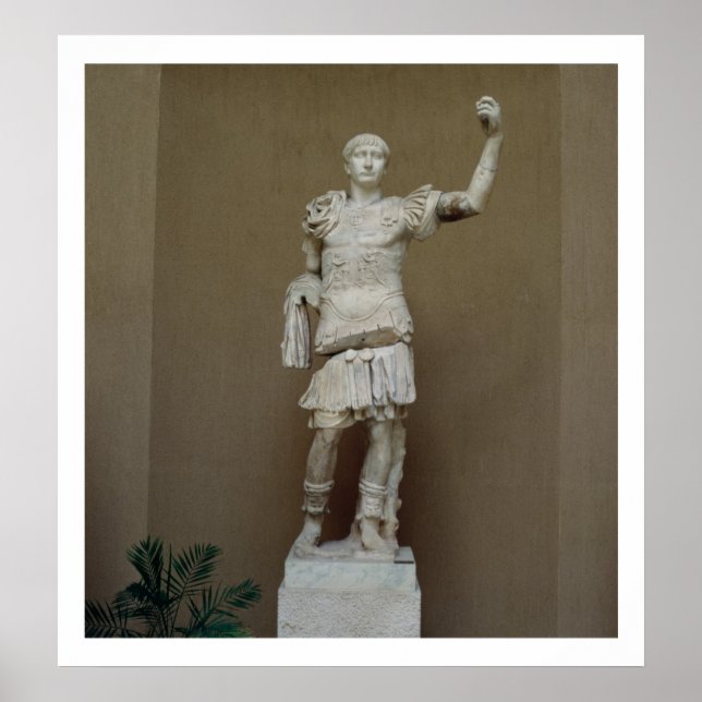 Statue of the Emperor Trajan (53-117 AD) (marble) Poster (Front)