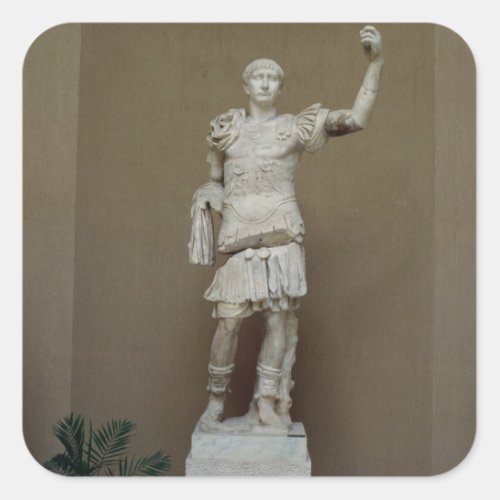 Statue of the Emperor Trajan 53_117 AD marble Square Sticker