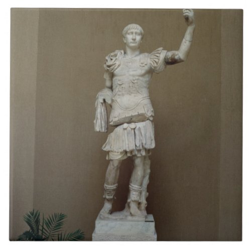 Statue of the Emperor Trajan 53_117 AD marble Tile