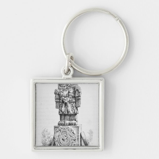 Statue of the Goddess Coatlicue Keychain (Front)