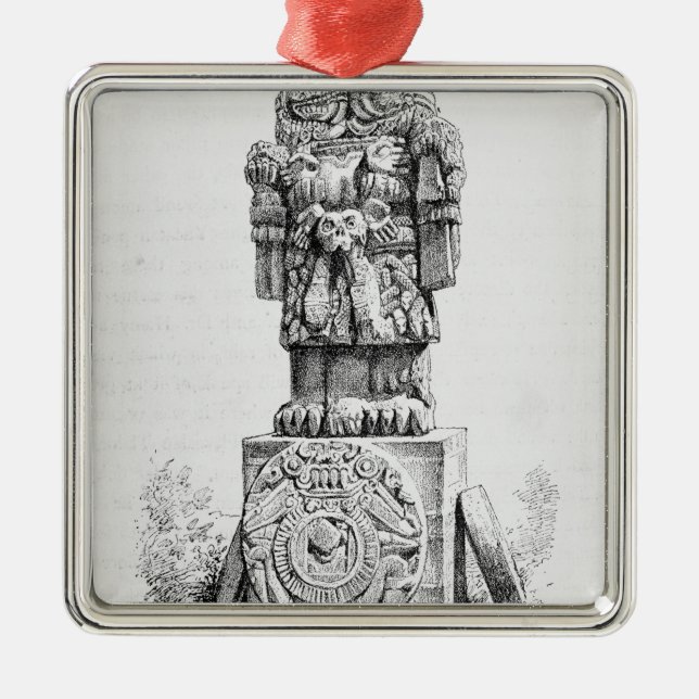 Statue of the Goddess Coatlicue Metal Ornament (Front)