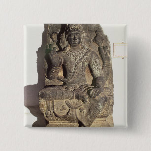 Statue of the Hindu God Brahma Button