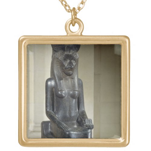 Statue of the lion_headed goddess Sekhmet from th Gold Plated Necklace