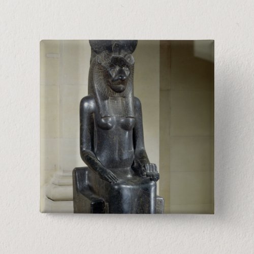 Statue of the lion_headed goddess Sekhmet from th Pinback Button