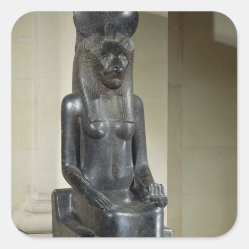 Statue of the lion_headed goddess Sekhmet from th Square Sticker