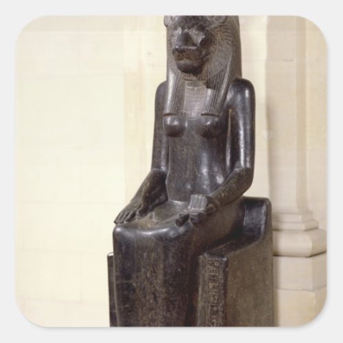 Statue of the lion_headed goddess Sekhmet Square Sticker