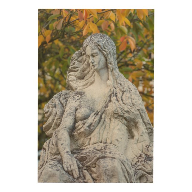 Statue Of The Loreley Mermaid Wood Wall Art (Front)