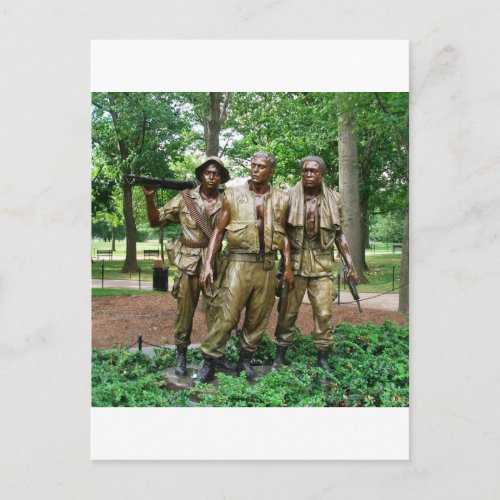 Statue of the Three Servicemen  Vietnam Soldiers Postcard
