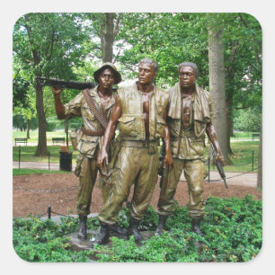 Statue of the Three Servicemen Vietnam War Square Sticker