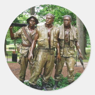 Statue of the Three Servicemen  | Vietnam War Vets Classic Round Sticker