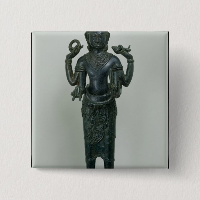 Statue of Vishnu in his triple form of Vishnu Button (Front)
