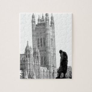 Statue of Winston Churchill in London Jigsaw Puzzle