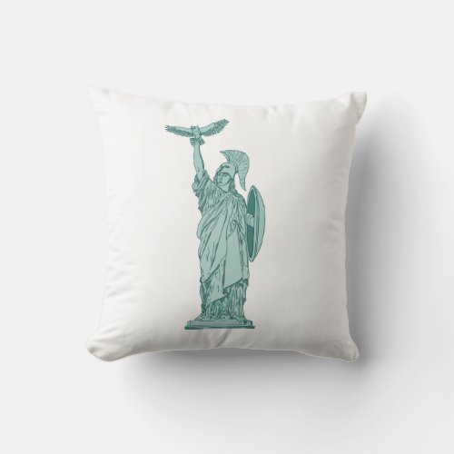 Statue of Wisdom _ Athena Throw Pillow