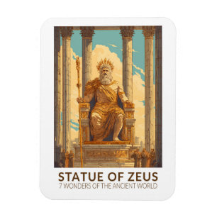 Statue of Zeus Seven Wonders of the World Vintage Magnet