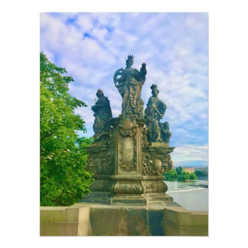 Statue on Charles Bridge in Prague Czech Republic Photo Print