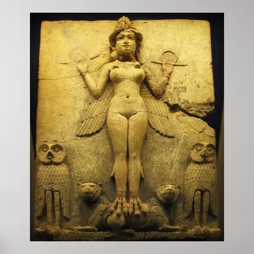 Statue Relief of the Goddess Ishtar Poster