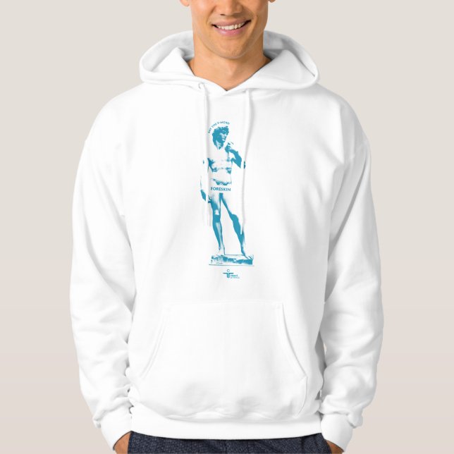 Statue: Say the F Word — Blue Print Hoodie (Front)