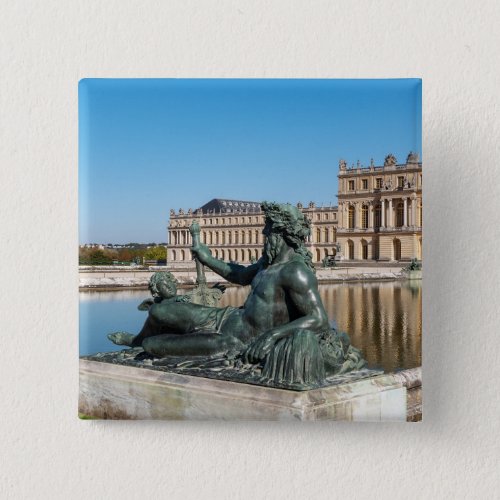 Statue The Rhone in Garden of Versailles castle Button