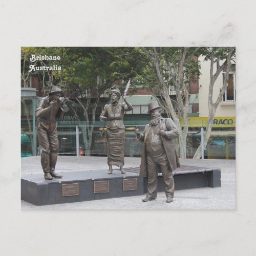 Statues in Brisbane Australia Postcard