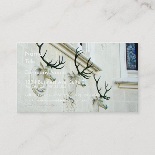 Customizable Statues Of Deers In The Castle Hluboka Business Card Templates