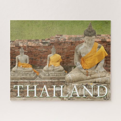 Statues of Sitting Buddhas  Ayutthaya Thailand Jigsaw Puzzle