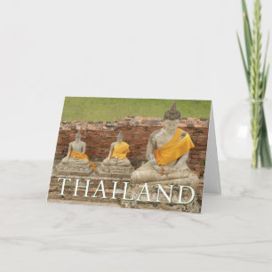 Statues of Sitting Buddhas Happy Birthday Card