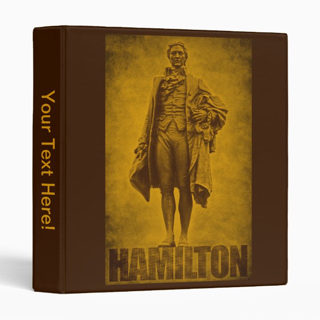 Statuesque Alexander Hamilton Design 3 Ring Binder (Front/Spine)