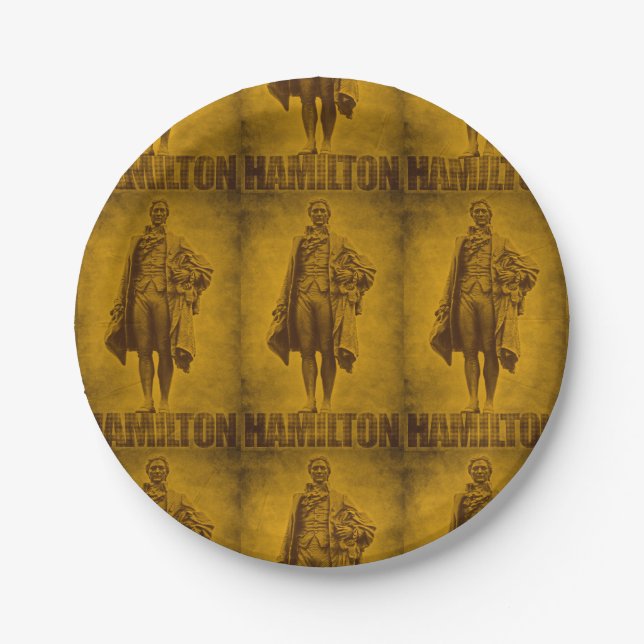 Statuesque Alexander Hamilton Design Paper Plates (Front)