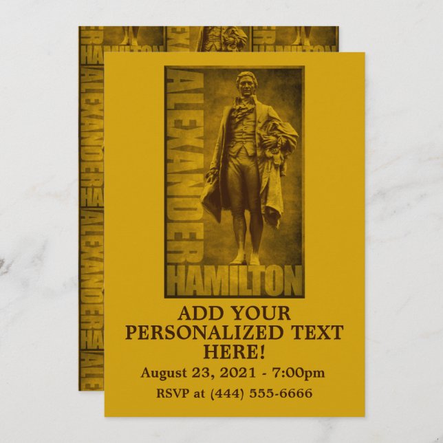 Statuesque Alexander Hamilton Invitation (Front/Back)