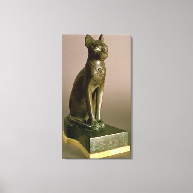 Statuette of a cat representing the goddess Bastet Canvas Print (Front)