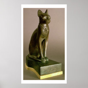 Statuette of a cat representing the goddess Bastet Poster