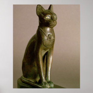 Statuette of a cat representing the goddess Bastet Poster
