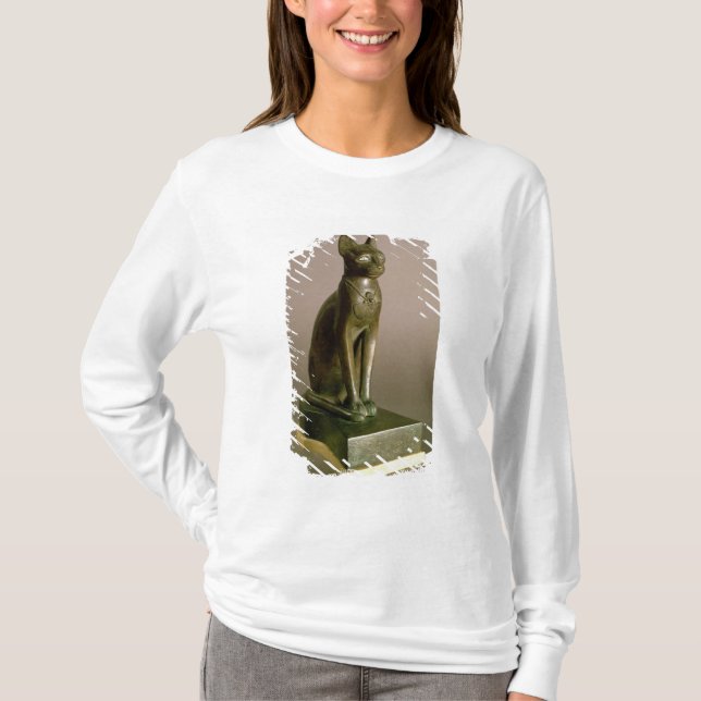 Statuette of a cat representing the goddess Bastet T-Shirt (Front)